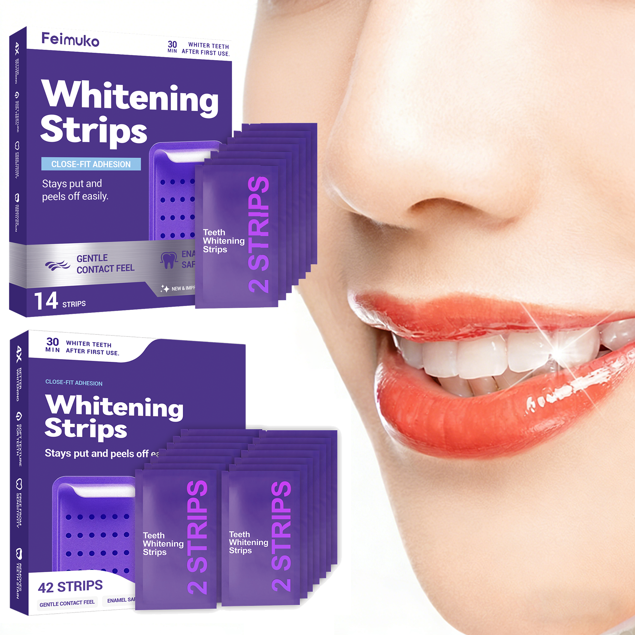 Teeth Whitening Strips - Purple Teeth Whitening Strips Brighteni Tooth